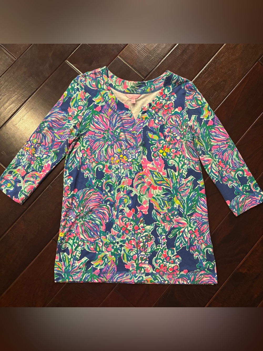 Lilly Pulitzer Justina Top In Indigo Exotic Size Small